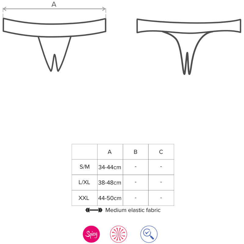 Tanga Crotchless, Obsessive - Miamor, Dantela si Pietre Stralucitoare, S/M