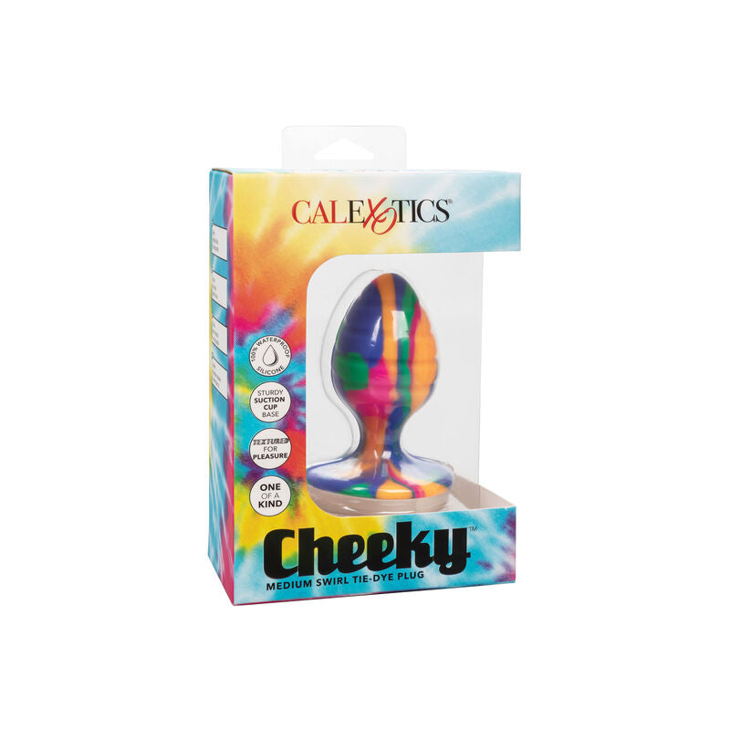 Plug Anal, CalExotics - Cheeky Medium Swirl, Baza cu Ventuza, Tie-Dye
