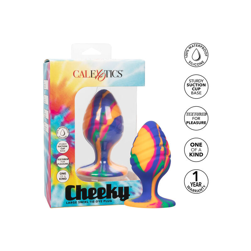 Plug Anal, CalExotics - Cheeky Swirl, Baza cu Ventuza, 9 CM x 4.5 CM