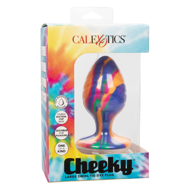 Plug Anal, CalExotics - Cheeky Swirl, Baza cu Ventuza, 9 CM x 4.5 CM