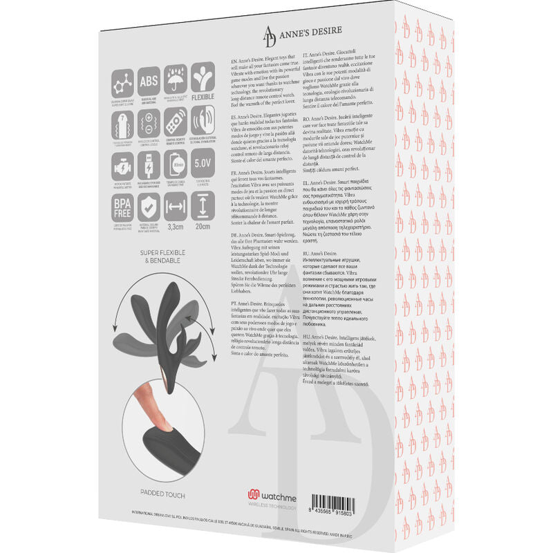 Vibrator, Anne's Desire - Rabbit, Tehnologie Watchme cu Telecomanda, Negru/Auriu