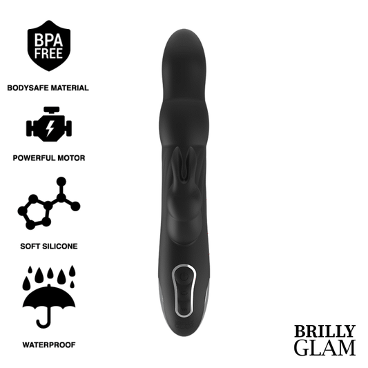 Vibrator Rabbit Rotativ, BRILLY GLAM - Moebius, Telecomanda Watchme, 10 Vibratii, 4 Rotatii, Silicon, 24 cm