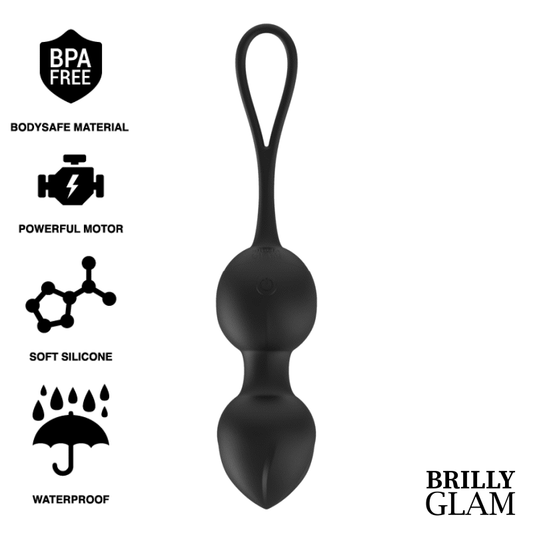 Bile Kegel cu Vibratii, BRILLY GLAM - Telecomanda, Silicon si ABS, 9,5 cm
