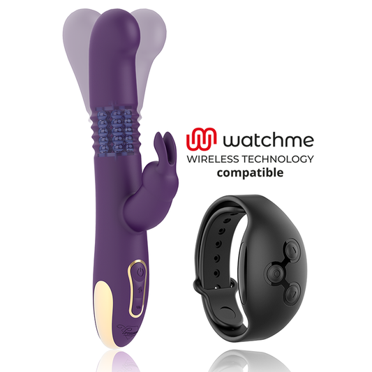 Vibrator Rabbit Sus-Jos Rotativ, TREASURE - Bastian, 10 Moduri, Compatibil Watchme, 25 cm