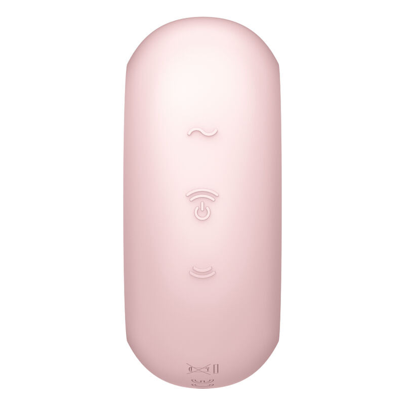 Stimulator cu Aer Pulsatoriu Dublu si Vibrator, Satisfyer - Pro To Go 3, 2 Motoare Controlabile Separat, Negru