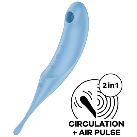 Stimulator Clitoris cu Unde de Aer si Vibratii, SATISFYER - Twirling Pro, Rosu