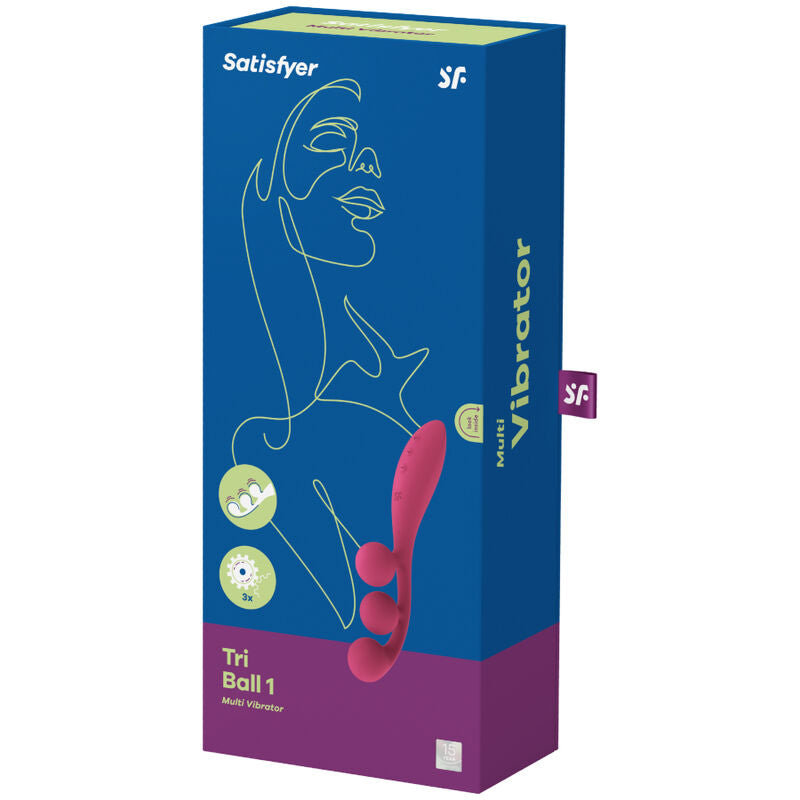 Vibrator Multiplu, Satisfyer - Tri Ball 1, 3 Motoare Independente, Rosu