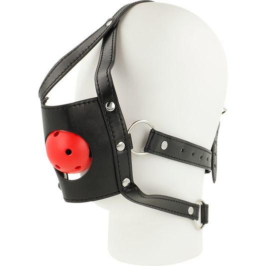 Ham Cap cu Gura Deschisa, OHMAMA - Botnita Piele Neagra, Reglabil, Fetish