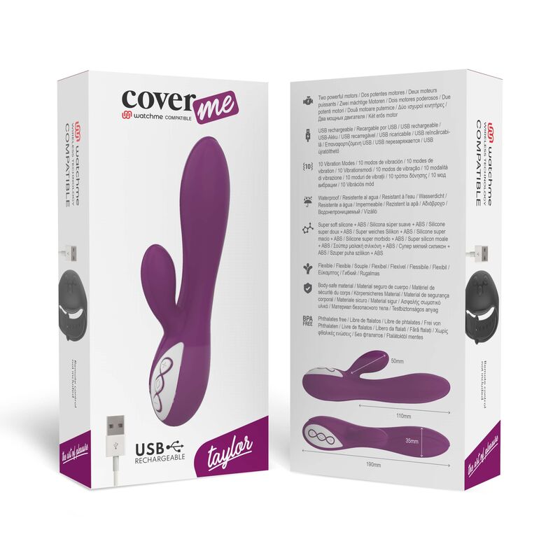 Vibrator, Coverme - Taylor, Compatibil cu Tehnologia Wireless Watchme, 189 x 40mm