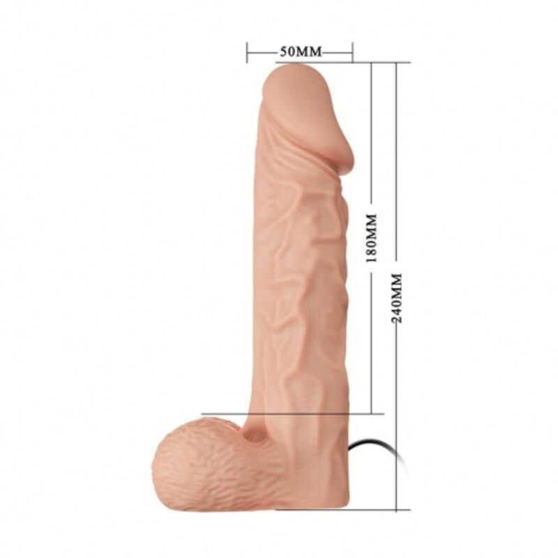 Ham cu Dildo, Baile - Ultra Passionate, Vibratii cu Telecomanda, 24 CM Natural