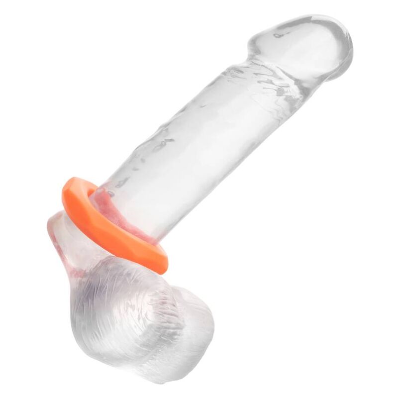 Inel Penis, CalExotics - Alpha Liquid Silicone Sexagon, Silicon Lichid Premium, Portocaliu