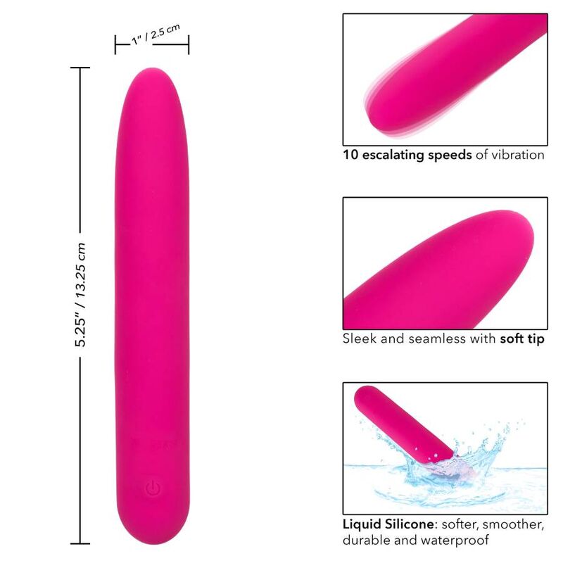 Vibrator, CalExotics - Bliss Liquid Silicone Vibe, 10 Viteze, Roz