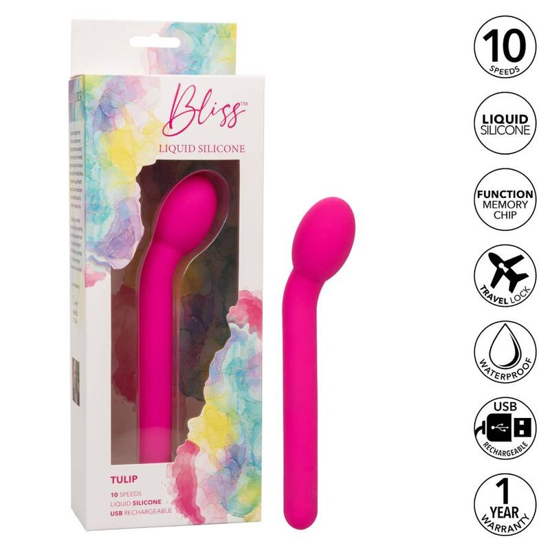 Vibrator Punctul G, Calexotics - Bliss Tulip, Silicon Lichid, Roz
