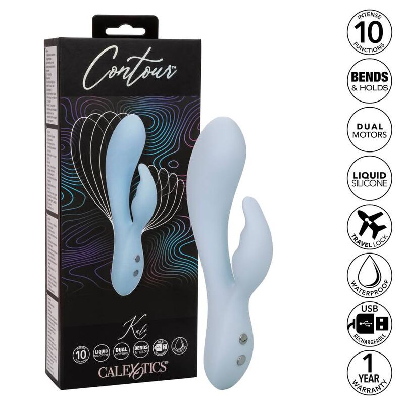 Vibrator Punctul G, CalExotics - Contour Kali, Motoare Duale, Blue