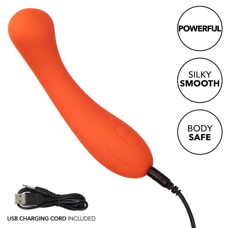 Vibrator Punctul G, CalExotics - Stella G-Wand, Silicon Lichid, Portocaliu