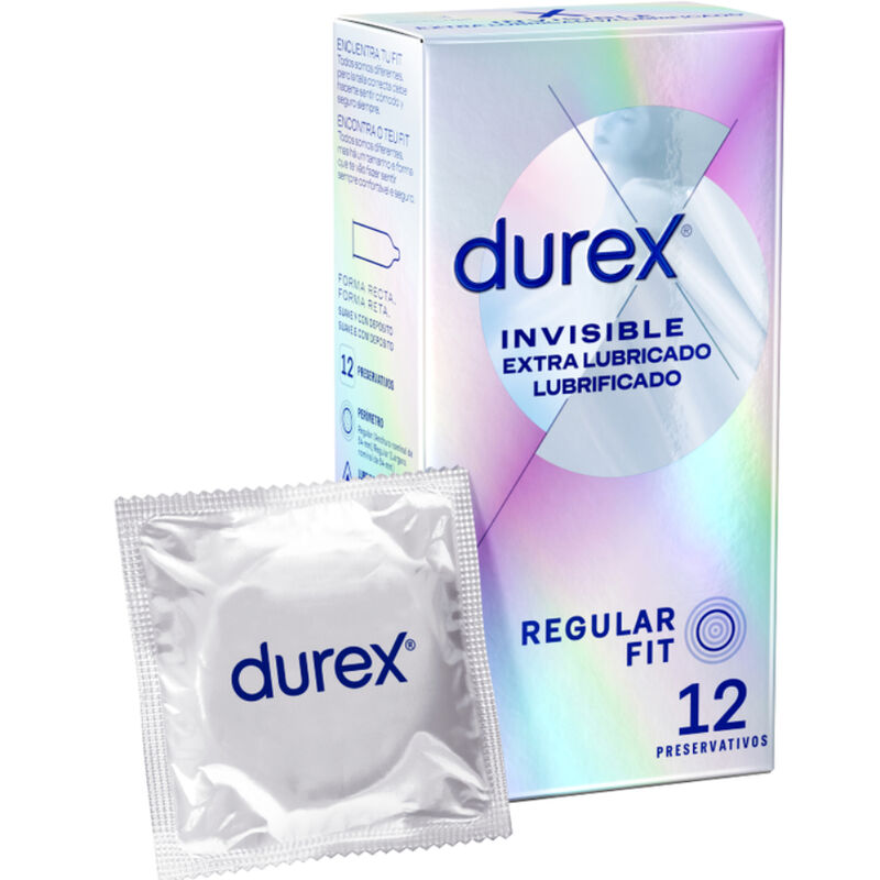 Prezervative, Durex - Invisible, Extra Lubrifiate, 12 Bucati