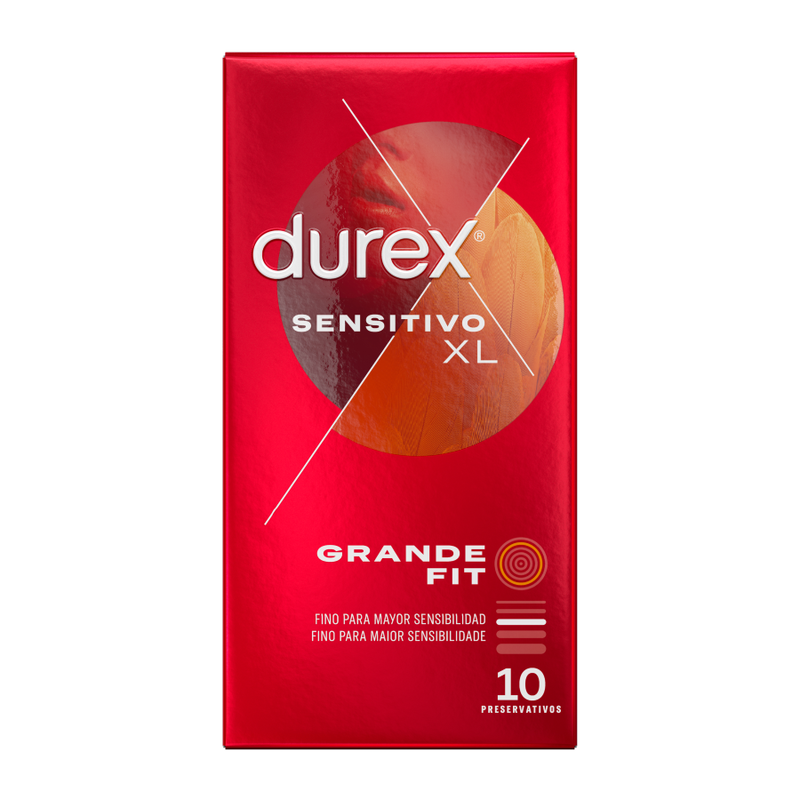Prezervative, Durex - Sensitive XL, Latex Natural Lubrifiat, 10 Unitati 56 mm