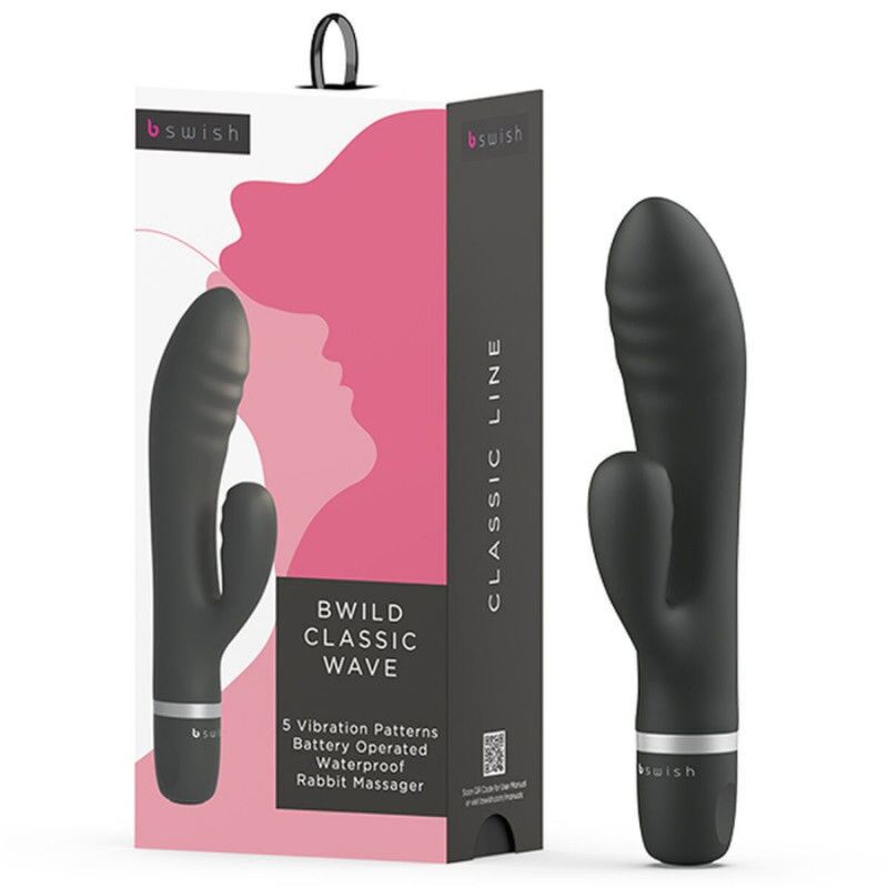 Vibrator, B Swish - Bwild Classic Wave, Rezistent la Apa, Negru