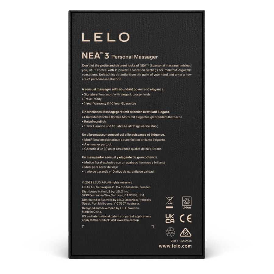 Vibrator Personal, Lelo - Nea 3, 10 Moduri de Vibratie, Negru