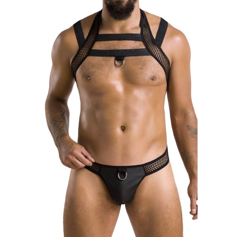 Set Lenjerie, Passion - Jacob 043, Certificat Oeko-Tex, S/M Negru
