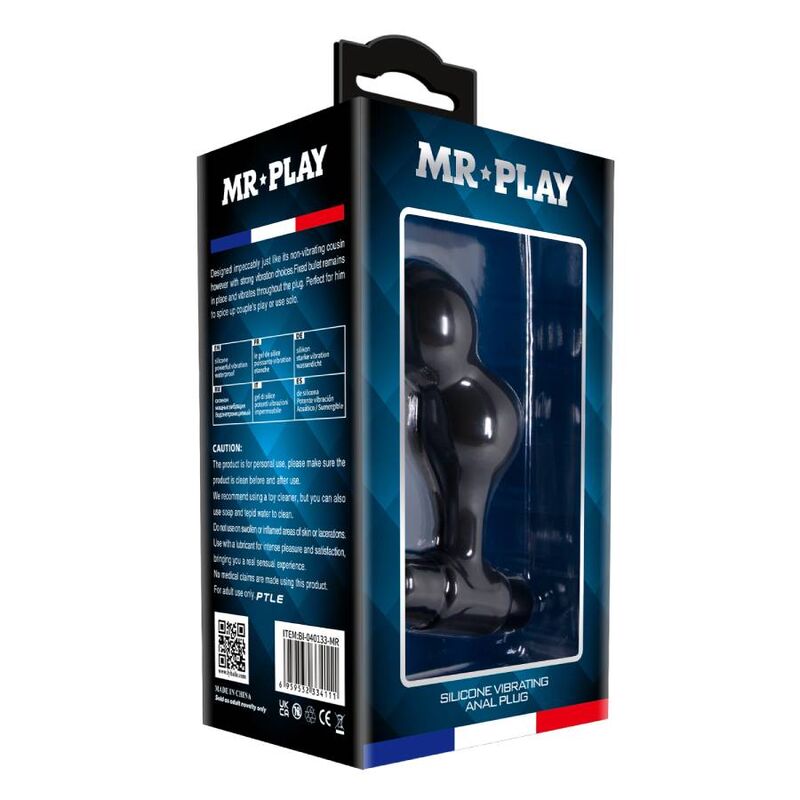 Dop Anal Vibrator, Mr Play - 0801S, 10 Functii de Vibratie, Negru