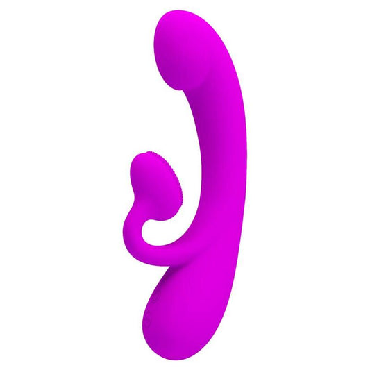 Vibrator Rabbit cu Ventuza Clitoris, PRETTY LOVE - Sincere, Silicon, Mov, 10 Functii