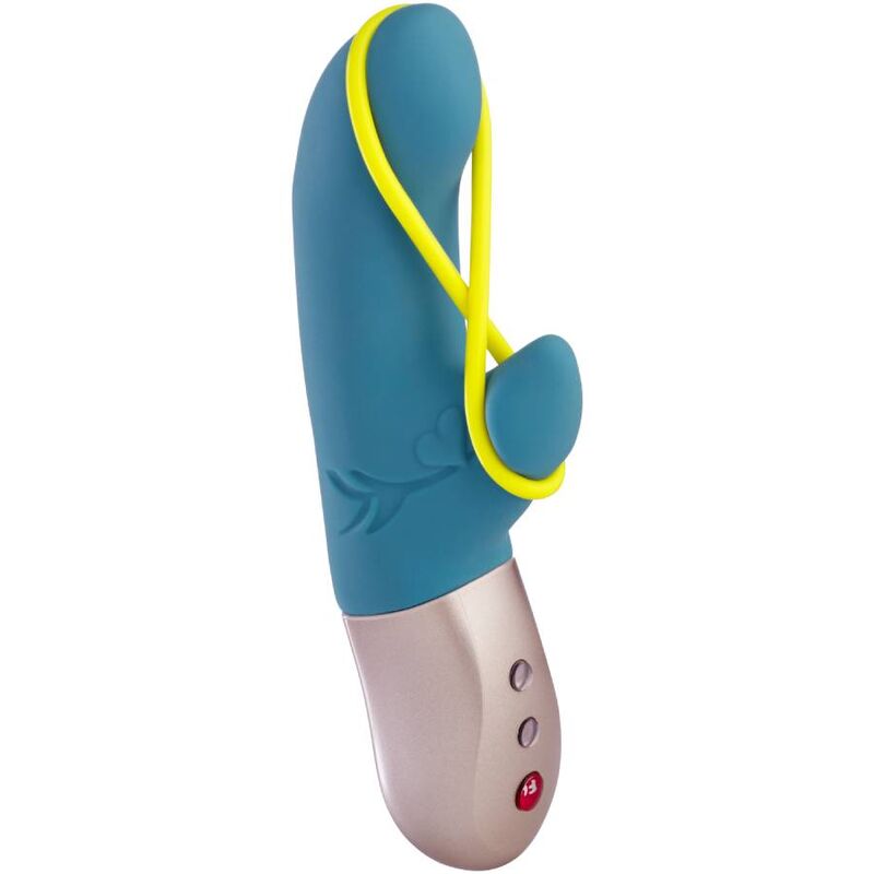 Vibrator, Fun Factory - Amorino, Reincarcabil cu Banda de Stimulare, 17.3 CM / 3.3 CM D - / Gasoline / Fluo Yellow