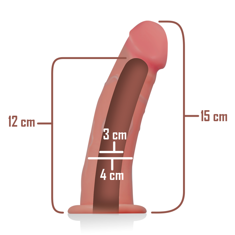 Ham cu Dildo, Intense - Hollow Harness, Marime Universala, 16 x 3 CM