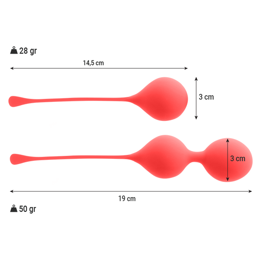 Bile Kegel, INTENSE - Pack Kendall, Silicon 100%, Rosii