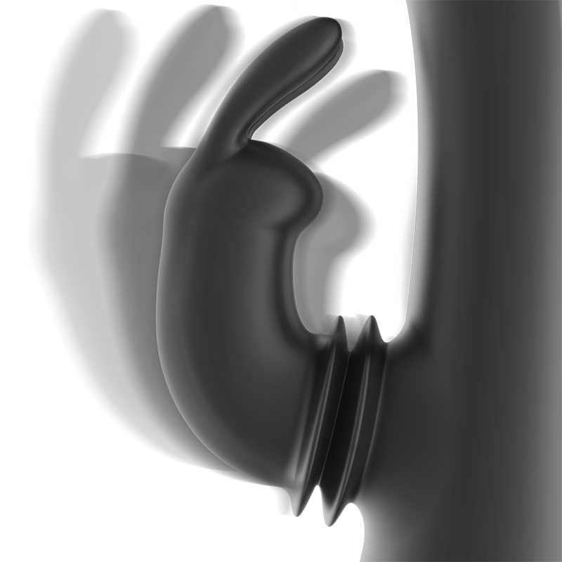 Stimulator Rabbit, Black&Silver - Adam, Reincarcabil, Negru