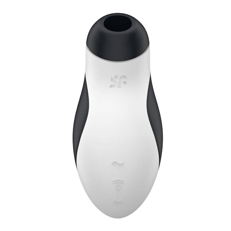 Stimulator cu Aer Pulsatoriu si Vibratii, Satisfyer - Orca, Motoare Independente, Negru/Alb