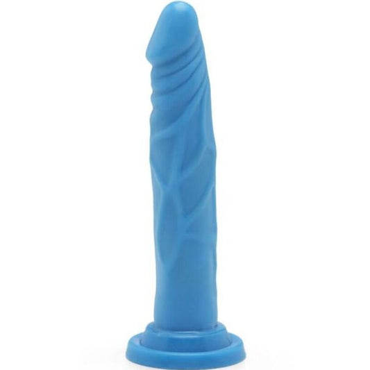 Dildo Realist, GET REAL - Happy Dicks Dong, PVC Moale la Atingere, Albastru, 19 cm