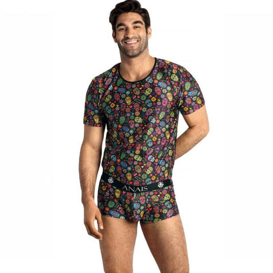 Tricou Barbati, ANAIS MEN - Mexico, Print Flori si Craniu