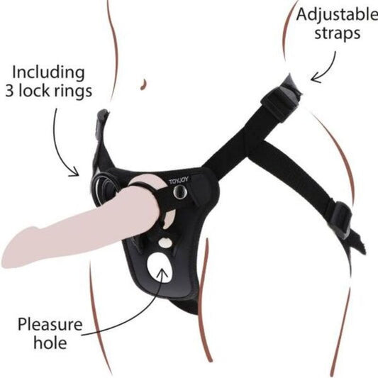 Ham cu Dildo Pleasure, GET REAL - Harness Negru