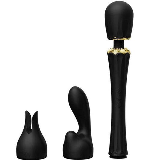 Masator Wand, ZALO - Kyro, 2 Atasamente Silicon, Negru, 29,1 cm