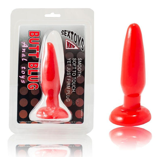 Dop Anal Mic, BAILE - TPR, cu Ventuza, Rosu, 15 cm