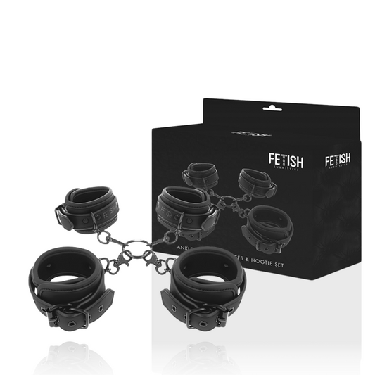 Set Catuse pentru Maini si Glezne cu Captusire Neopren, FETISH SUBMISSIVE - Piele Vegana