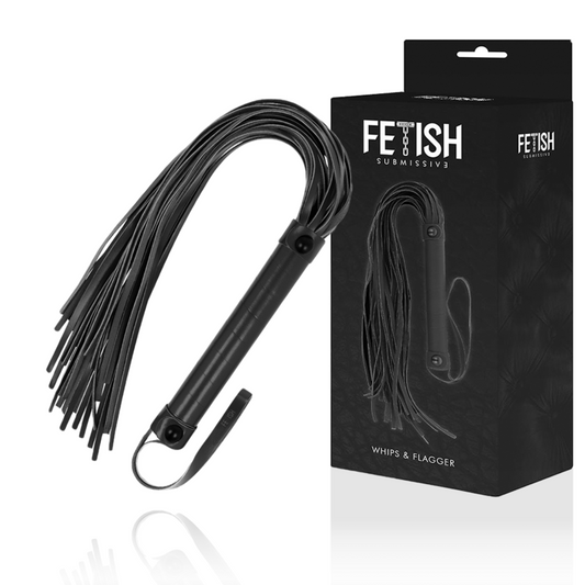 Bici BDSM cu Franjuri, FETISH SUBMISSIVE - Piele Vegana, 28 cm