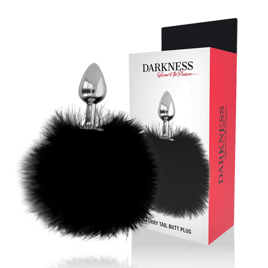 Dop Anal cu Coada, DARKNESS - Extra Buttplug, Silicon, Negru, 7 cm