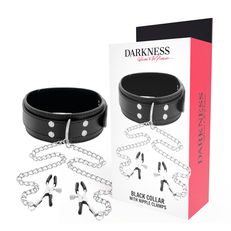 Colier cu Cleme pentru Sfarcuri, Darkness, Ajustabil, Negru