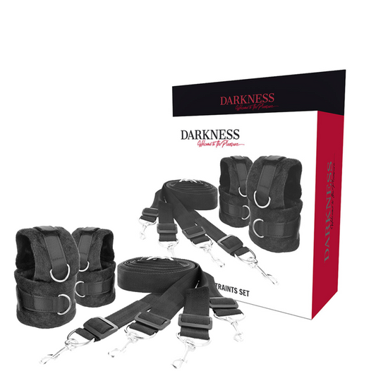 Set Legaturi pentru Pat, DARKNESS - Neopren si Nylon, 4 Puncte de Contact, Reglabile