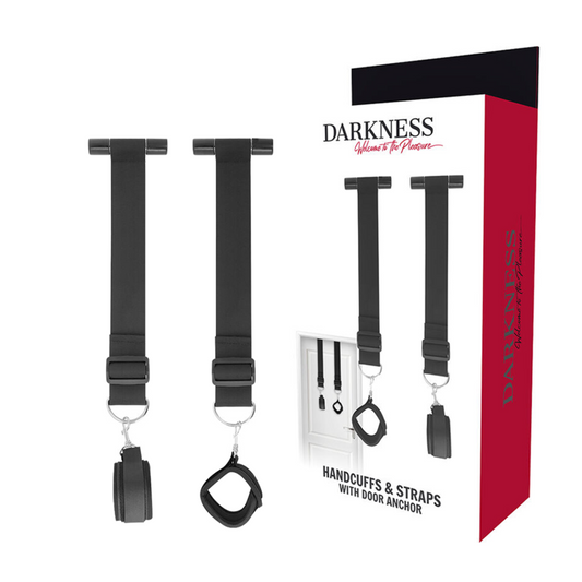 Catuse Bondage pentru Usa, DARKNESS - cu Curele Nylon si Inele Reglabile din Otel