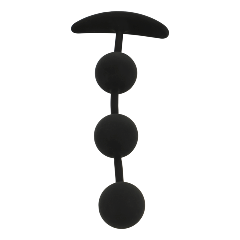 Margele Anale, Black&Silver - Harry, 3 Bile din Silicon, 14 CM
