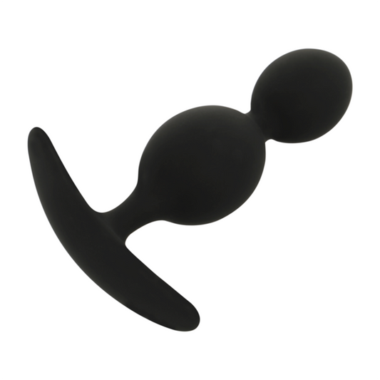 Dop Anal cu 2 Valuri, BLACK&SILVER - Orson, Silicon Moale, 9,5 cm