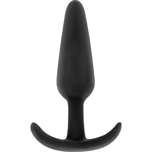 Dop Anal cu Maner Mic, BLACK&SILVER - Hansel, Silicon Moale, 8,2 cm