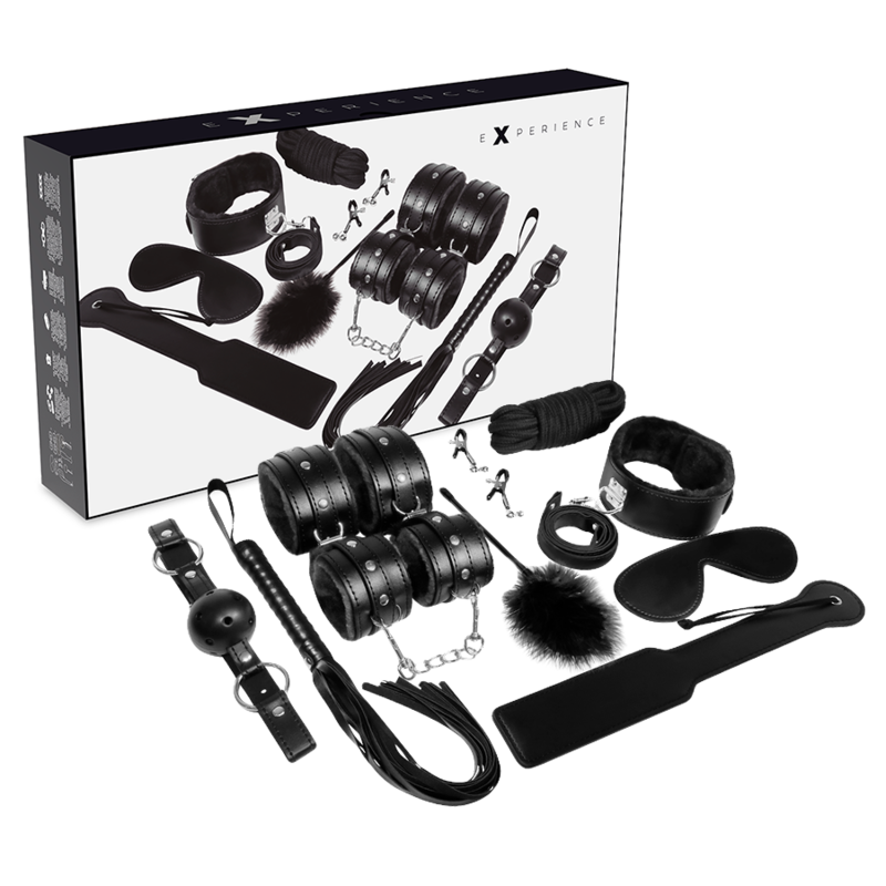 Kit Fetish BDSM, Experience - Black Series, 11 Piese, Negru