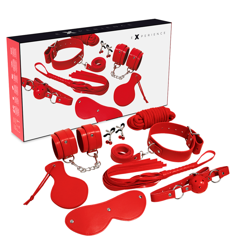 Kit Fetish, Experience - Red Series, Set Bondage 8 Piese, Rosu
