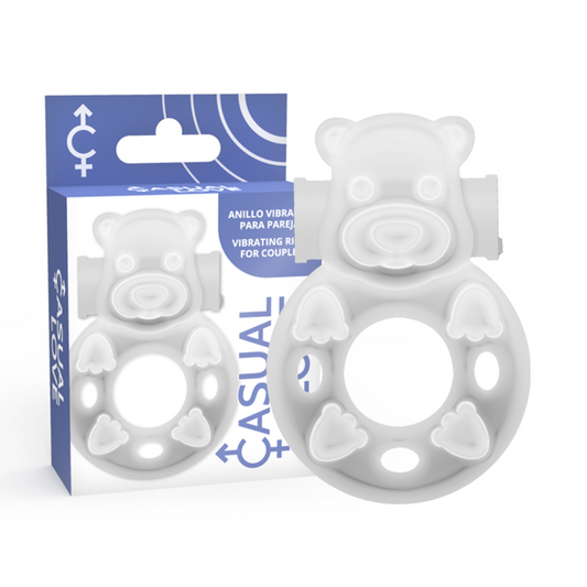 Inel pentru Penis cu Stimulator Clitoris, CASUAL LOVE - Ring 26, Transparent