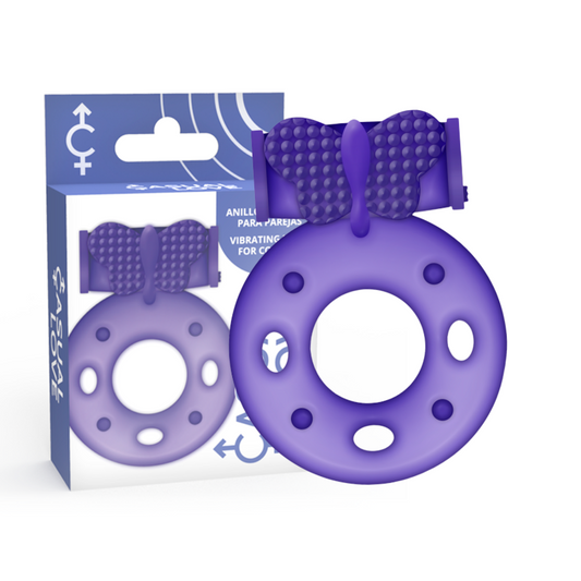 Inel Vibrator pentru Penis, CASUAL LOVE - Ring 32, Stimulator Clitoris, TPR, Mov