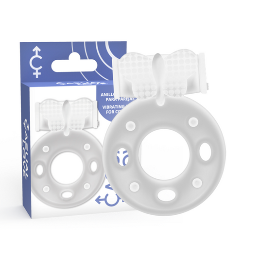 Inel pentru Penis cu Vibratii, CASUAL LOVE - Ring 34, Stimulator Clitoris, Transparent, TPR